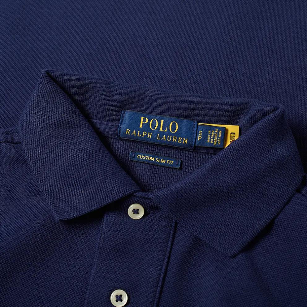 Polo Ralph Lauren Polo Bear Embroidered Button Straight Fit Short Sleeve Polo Shirt Men Tops Navy-Blue 710835783-001
