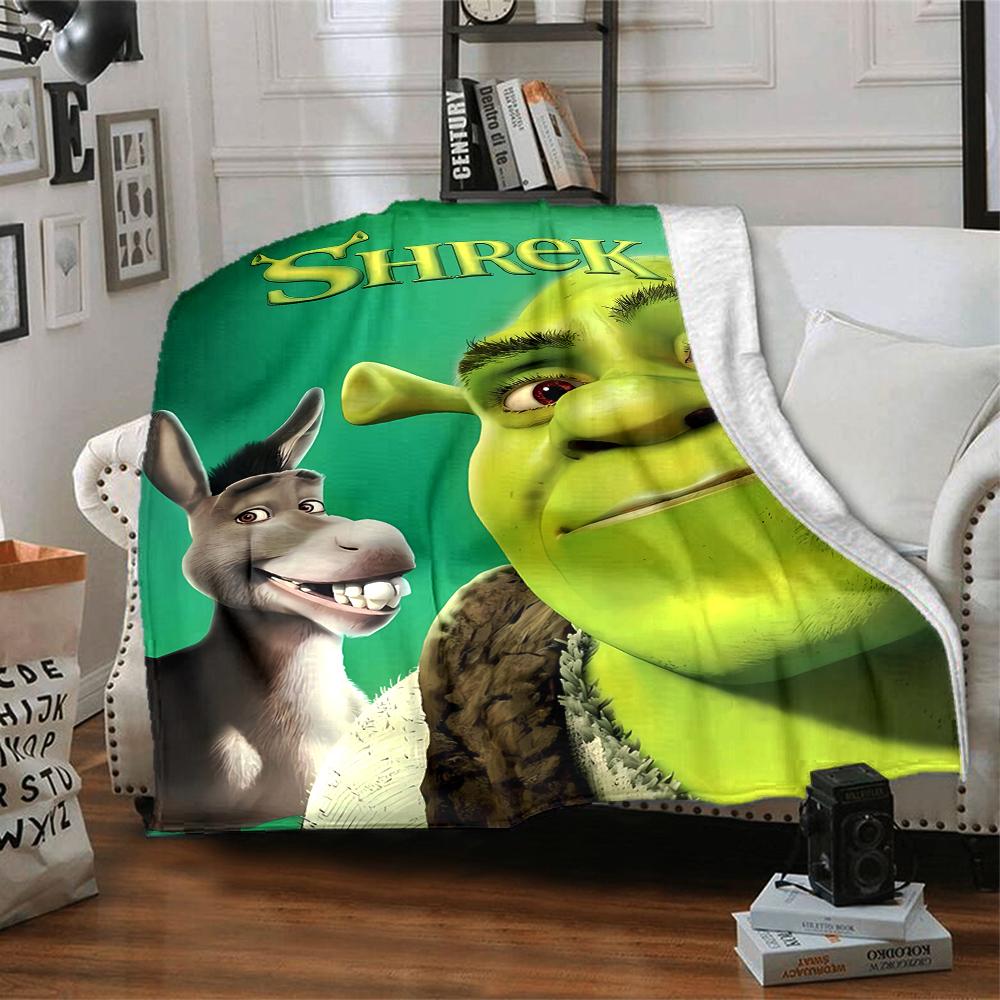 1pc Shrek1 Blanket, Gift, for Men and Women, Soft Blanket, Good for Sofa Bed Couch Travel, Lightweight Flannel Blanket