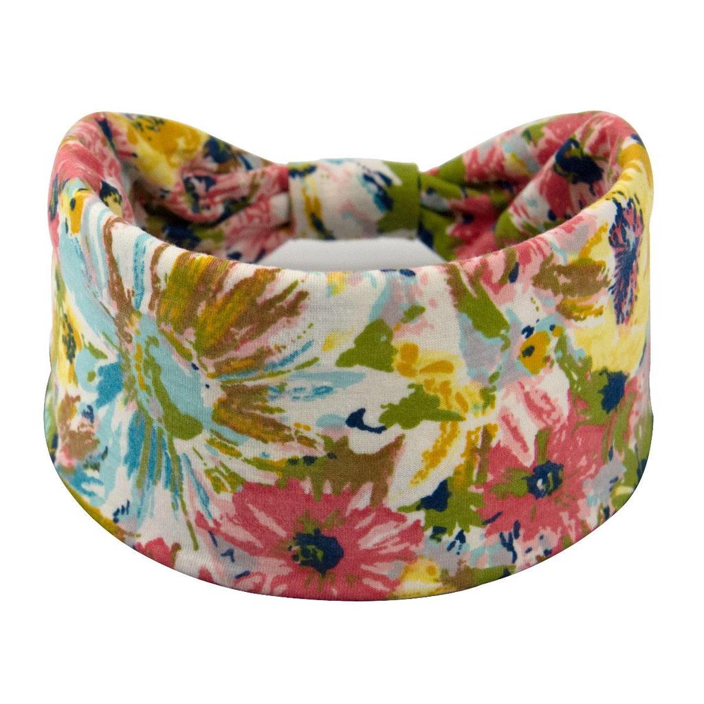Bohemian Retro Yoga Headband - Wide-Brimmed, Sweat-Absorbent, Elastic Cotton Hair Accessory