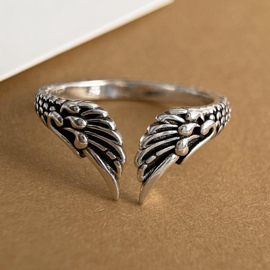 Xiaomi 925 Sterling Silver Rings for Women Couple Minimalist Handmade Simple Retro Wing Ring Fine Jewelry Gift Prevent Allergy