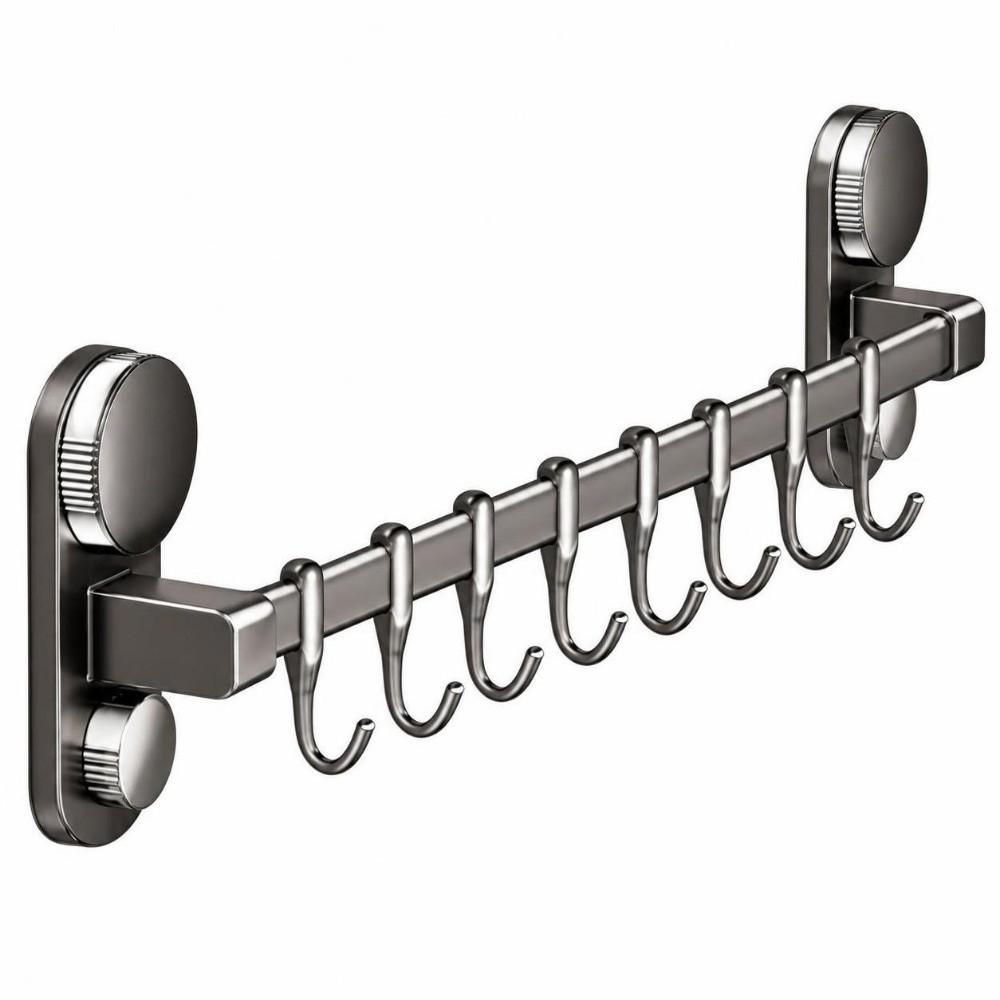 No Drill Kitchen Utensil Hanger Removable Wall-Mounted Hanging Rod Bedroom