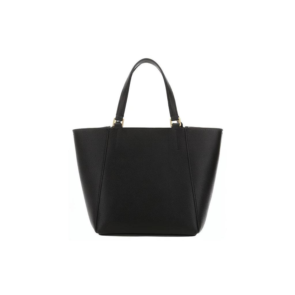 Tory Burch McGraw Solid Magnetic Button Closure Pebble Leather Tote Bag Women tote bags Black 144857-001