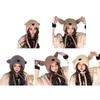 Girls Bear Hat Y2K Furry Ears Hat Furry Bear Gifts Warm Winter Hat Adult Children Furry Ears Winter Photo Props