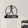 Unique Handmade Custom Running Sports Wall Decor Black Iron Art Deco for Fitness Clubs Marathons