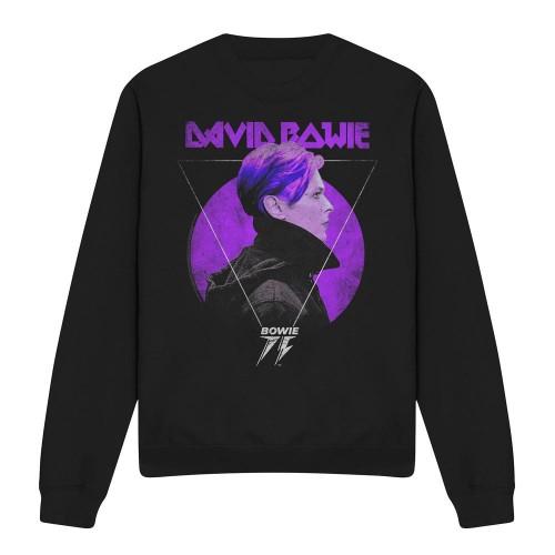 David Bowie Unisex Adult 75 Side Profile Logo Sweatshirt