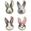 KitBeads 40pcs Enamel Rabbit Charms Mixed Styles Easter Bunny Charms Flower Printed Animal Bunny Rabbit Charms for Jewelry Making Bulk