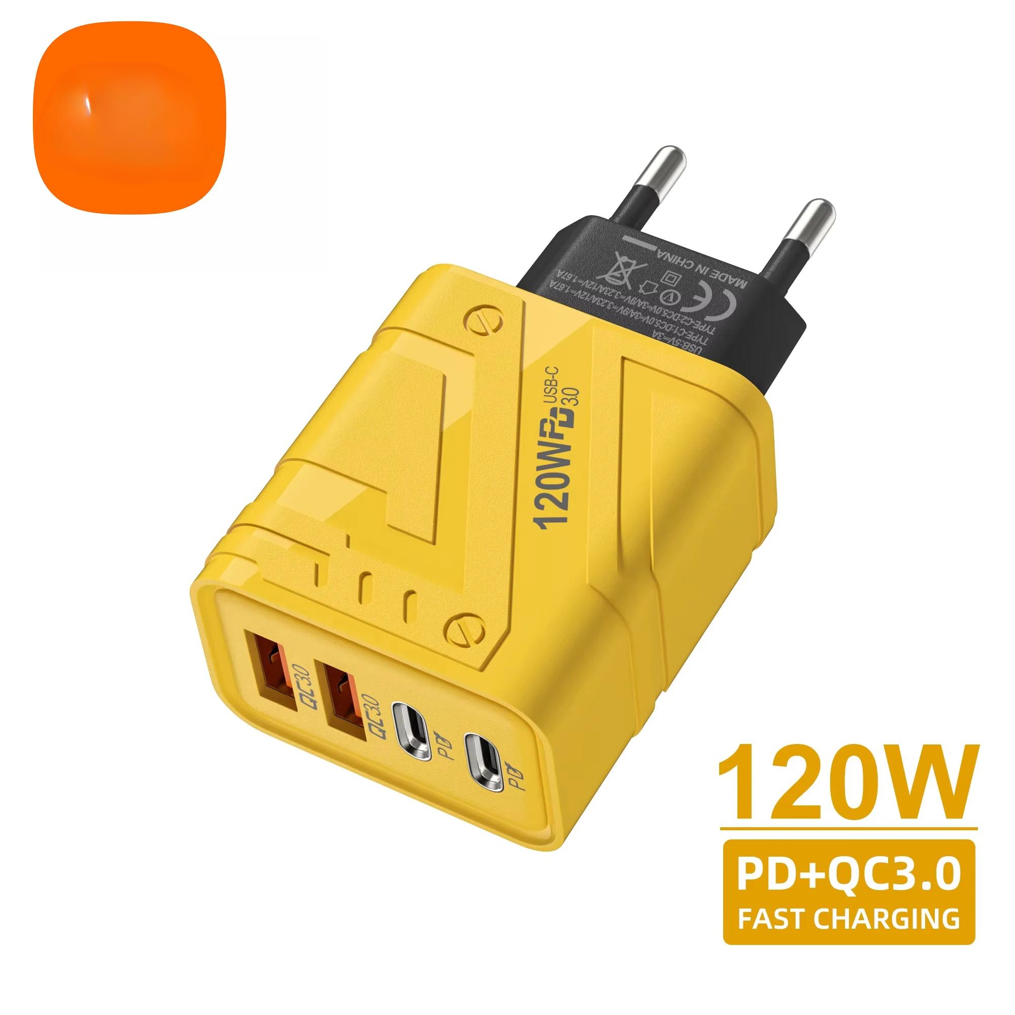 

Xiaomi Super Fast Charging 120W 2PD 2USB 4Port Charger Mech Style Speed Charger Adapter для iPhone Samsung EU US UK Plug 6A Cable 1m