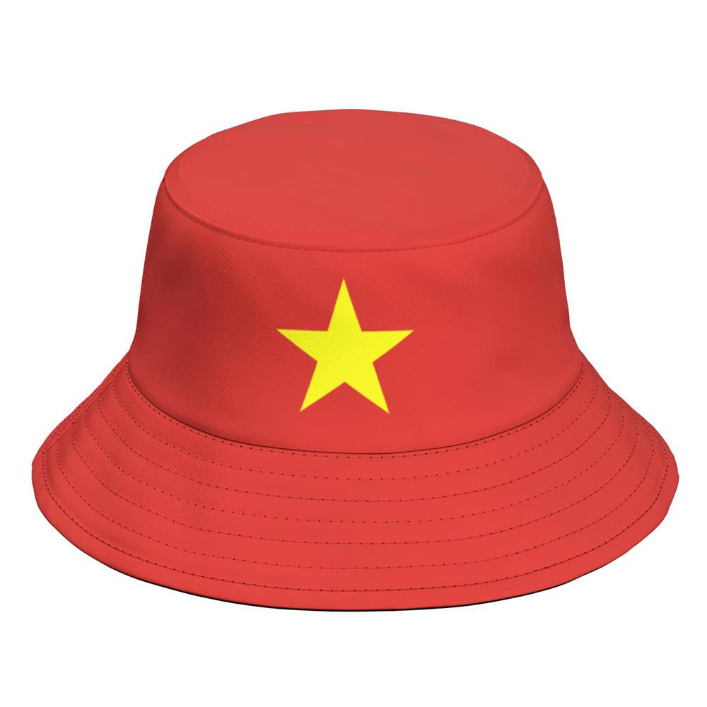 Viet Nam Custom Made Name badge Team Logo Bucket Cap Vnm Country Travel Vietnam Nation Vietnamese Flag Photo Fisherman Hats