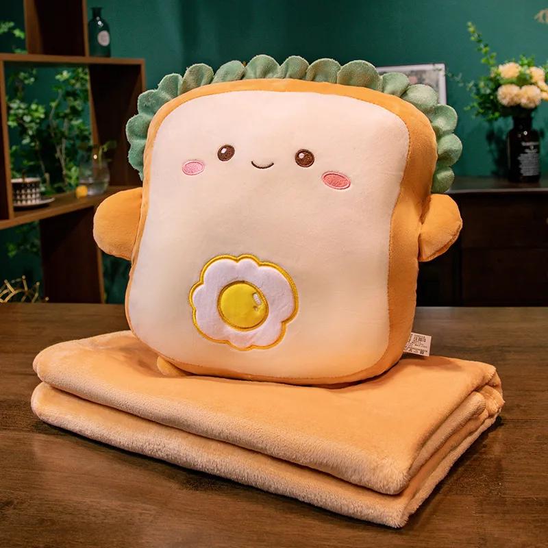 2-in-1 Plush Pillow Flange Plush Blanket,Cartoon Warm Hand Doll Office Nap Leg Cover Artifact Soft Comfortable Storage Design
