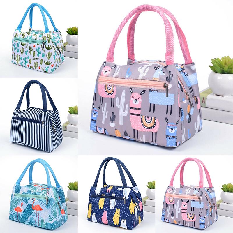1PC Cartoon Printed Lunch Bag Insulated Thermal Cool Bags Picnic Food Box Supply Accessories