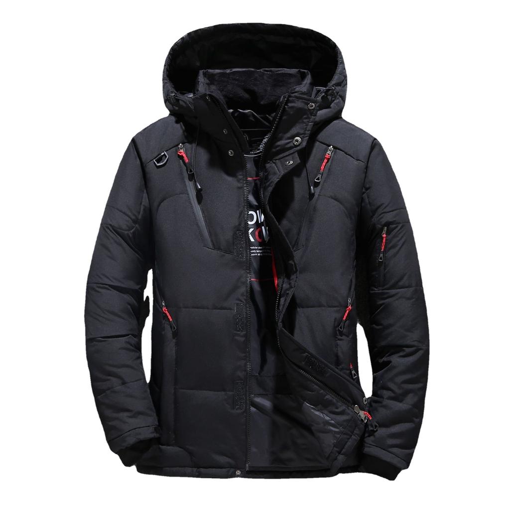 Men's Short Down Jacket Winter Hooded Men's Multi-pocket Winter Outdoor Jacket