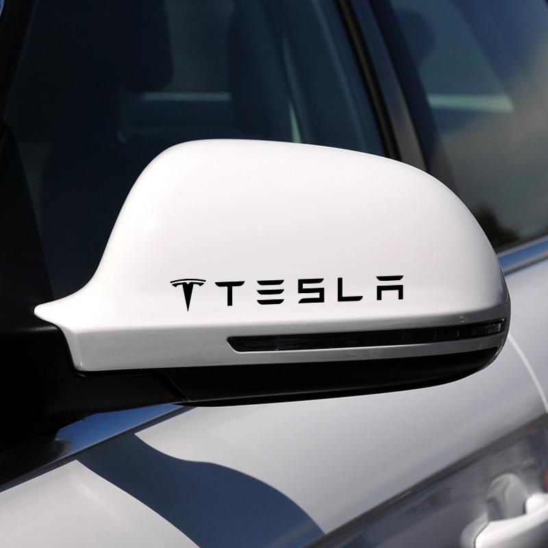 4Pc Car Door Handle 3D Stickers Tire Rear View Mirror Decals Styling For Tesla Model S Model X Model Y Cybertruck Model 3 Model Y