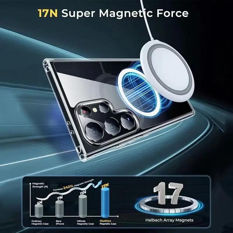 Transparent Minimalist Acrylic for Magsafe Case for Samsung Galaxy S26 Ultra Edge Magnetic Wireless Charging Shockproof Cover