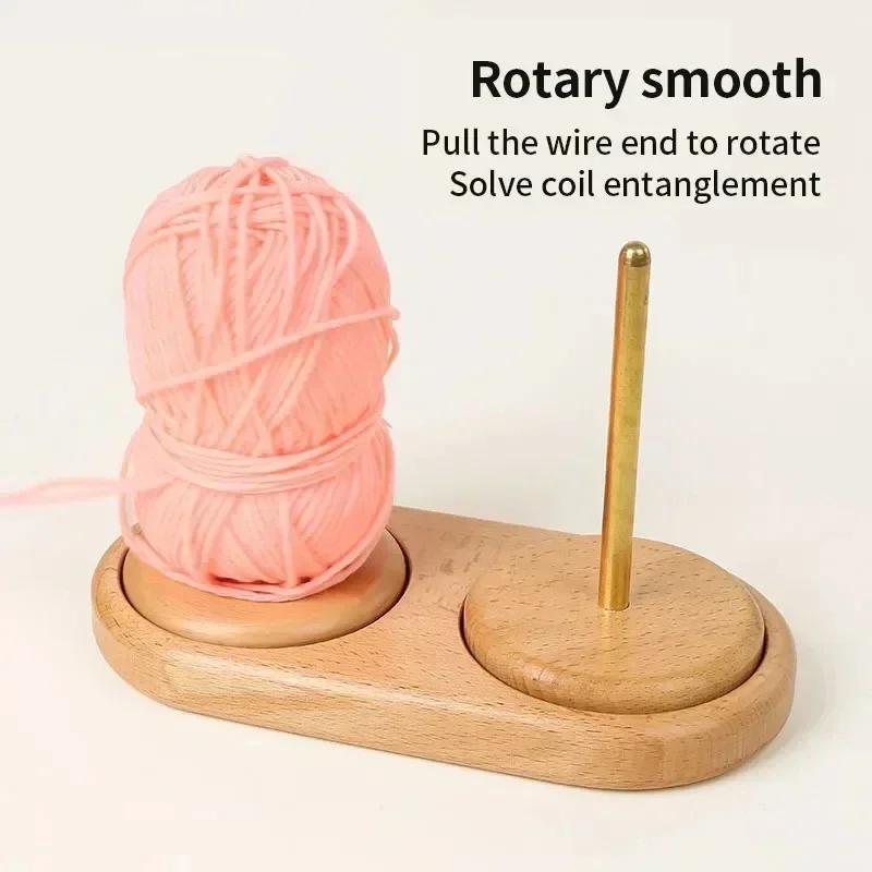 Wooden Yarn Holder Spinning Knitting Tools Beginner Crochet Accessories Stand Sewing Thread Spool Wool Ball Winder Stand Tool