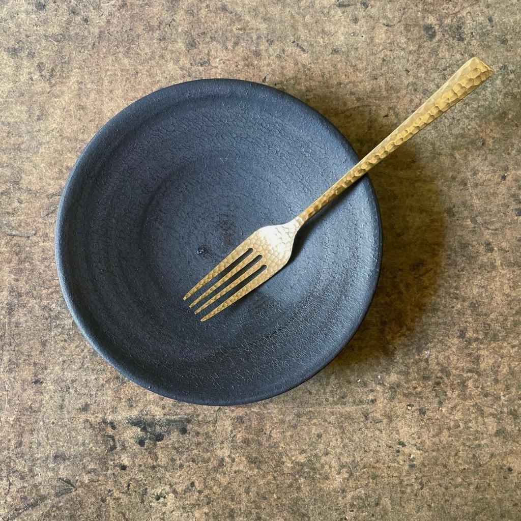 Japanese Modern Mino Ware Rust-Wrapped Flat Plate M Set 2