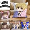HHaruhi Anime Ouran High School Host Club Square Sofa Pillow Cover Solid Color Living Room Home Decor Cushion Case