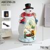 Christmas Resin Luminous Music Box with Santa & Snowman