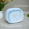 1pc minimalist bedside square quartz alarm clock, creative 3D digital clock face, home decoration, festival gift, battery free