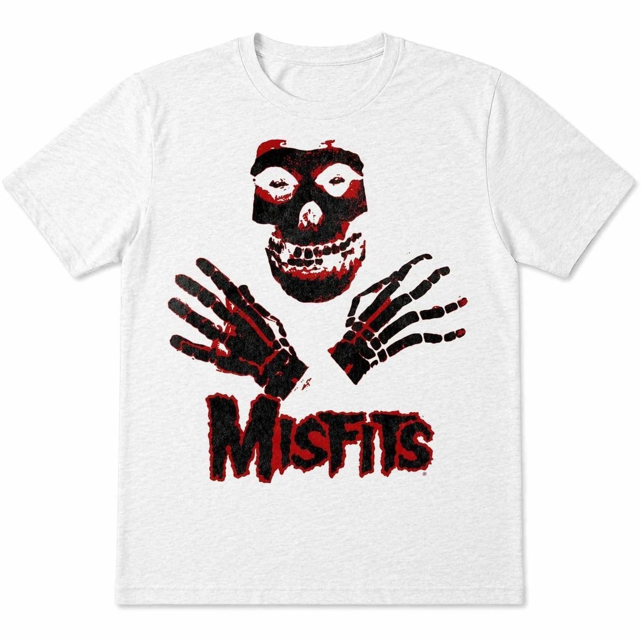 Official Misfits Hands White Alt Emo Goth Kids T-Shirt S