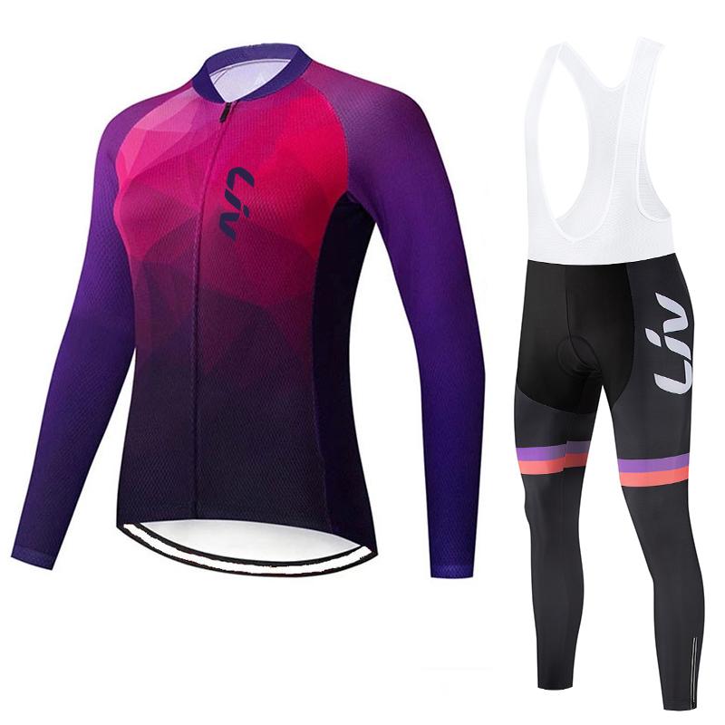 2025 Neues LIV Cycling Sports Cedar Anzug Polyesterfaser Radtrikot Feuchtigkeitstransportierend Radhose mit Trägern Schwamm Polster Radhose