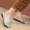 2025 Frühling Sommer Echtleder Schuhe Damen Ballerinas Slipper Dicke Sohle Damen Freizeitschuhe Schwarz Blau Übergröße 41 D274
