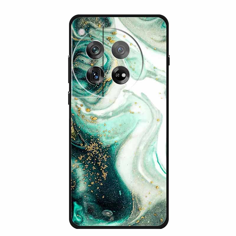 Marble Shell For OnePlus Ace 3 3 Pro Case Luxury Protector Soft Silicone Phone Cover for OnePlus 12R 12 R Colourful Black Fundas