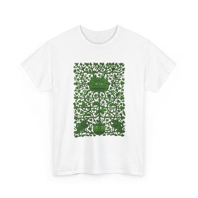 Unbekanntes Datum grüner Mann Holzschnitt Reproduktion T-Shirt