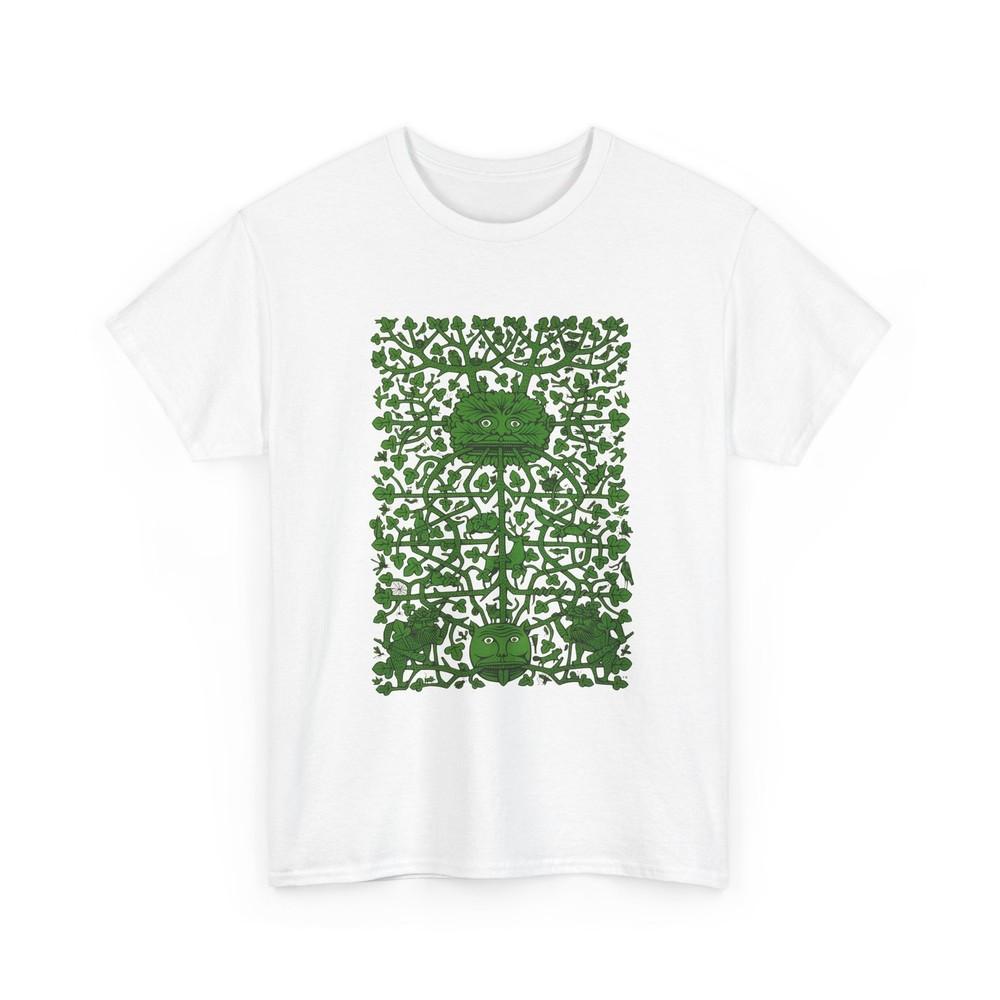 

unknown date green man wood engraving reproduction tshirt L