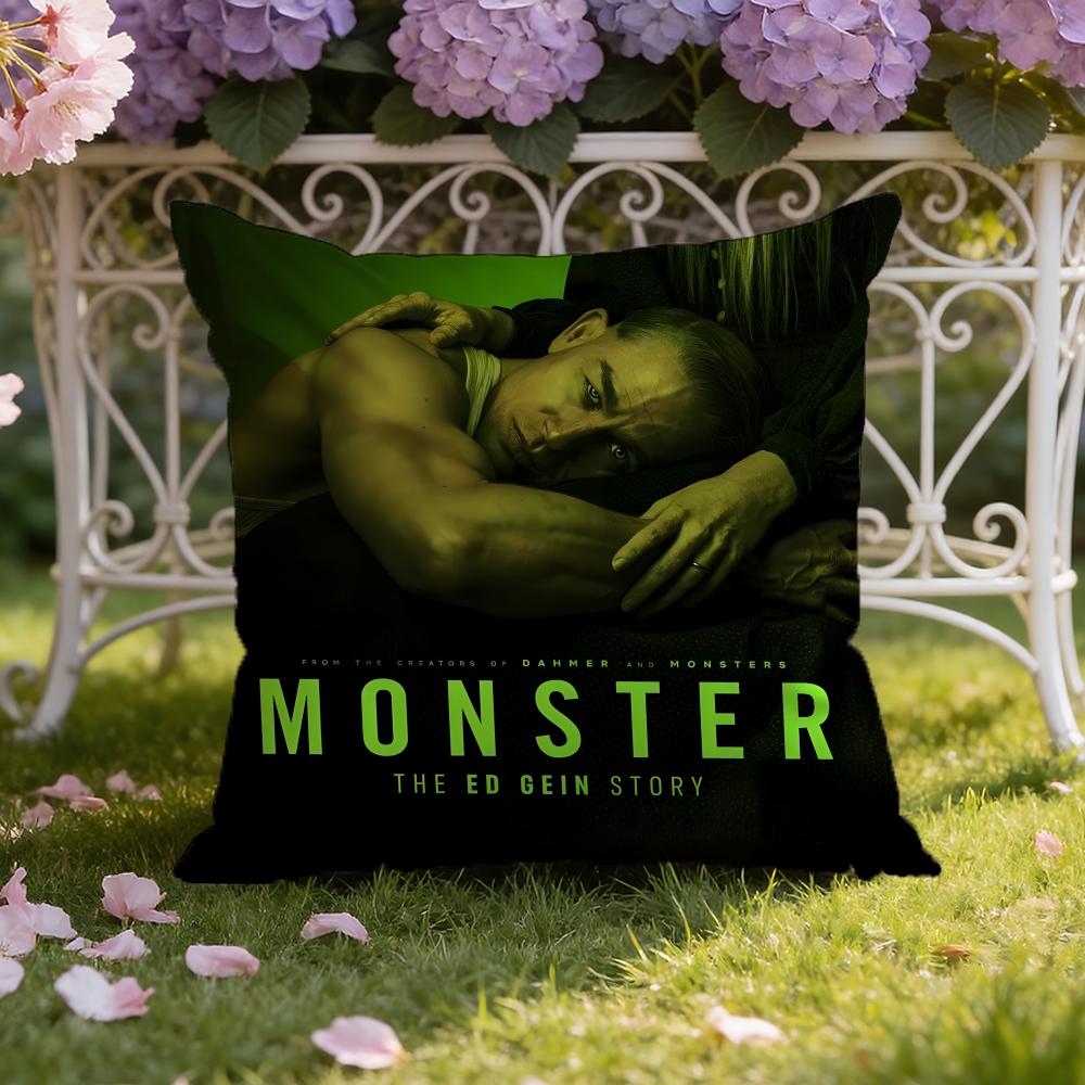 Movie M-Monster The E-Ed Gein Story Cushion Cover Home & Car Dual-Scene Pillow Cover: Reversible for Premium Comfort