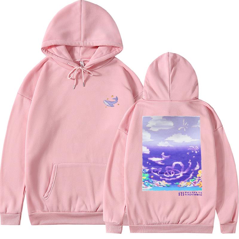 Kpop FESTA Hooded 10th Anniversary Celebration Everywhere Same Printed Sweater Diamon Coat Cotton Y2K Oversize Pullover Hooded