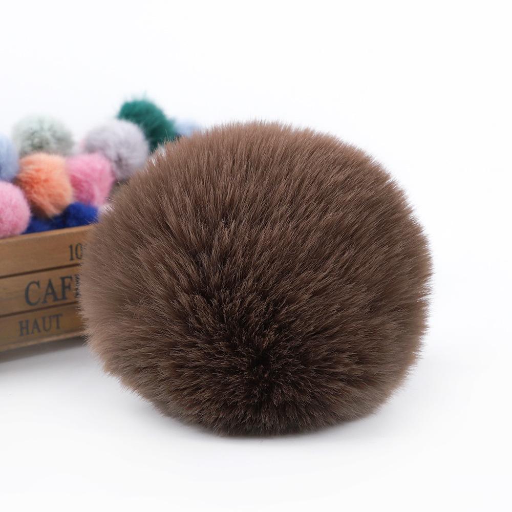 1 Pieces Faux Fox Fur Pom Pom Balls DIY Hat Beanie Accessories with Elastic Loop for Hats Keychains Scarves Gloves Bags Shoes