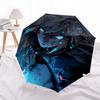 1pc Blue Eyed Warrior Automatic Opening and Closing Folding - A Good Choice for Gifts, Fashionable and Convenient Umbrella With Cute Cartoon Char