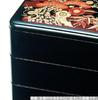 Outdoor Lunch Box Made In 3 Black and Plum X X J-kitchens (Lunch Box) Japan, Tiers, 6-inch, Pine, Bamboo, Design, 18.1cm 18.1cm 16.3cm