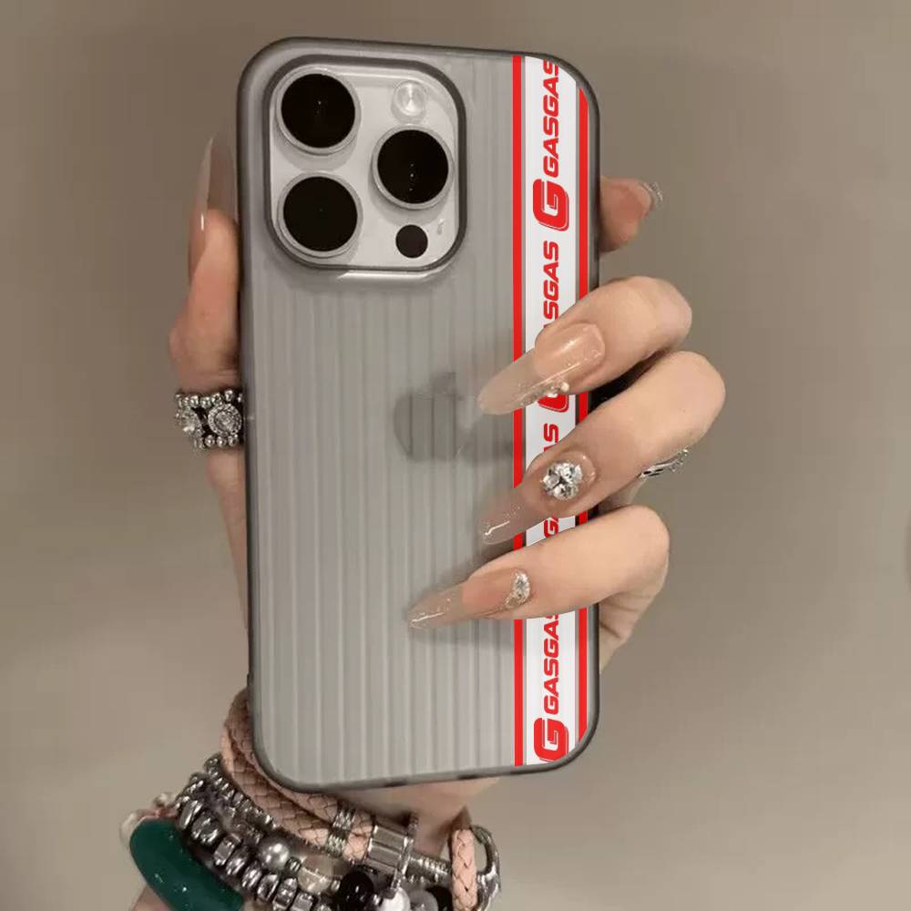 

G-GasGas Red Motorcycle Phone Case For IPhone 17 16 15 14 13 12 11 Corrugated Frosted Soft Cover Anti-Slip iPhone 14 plus