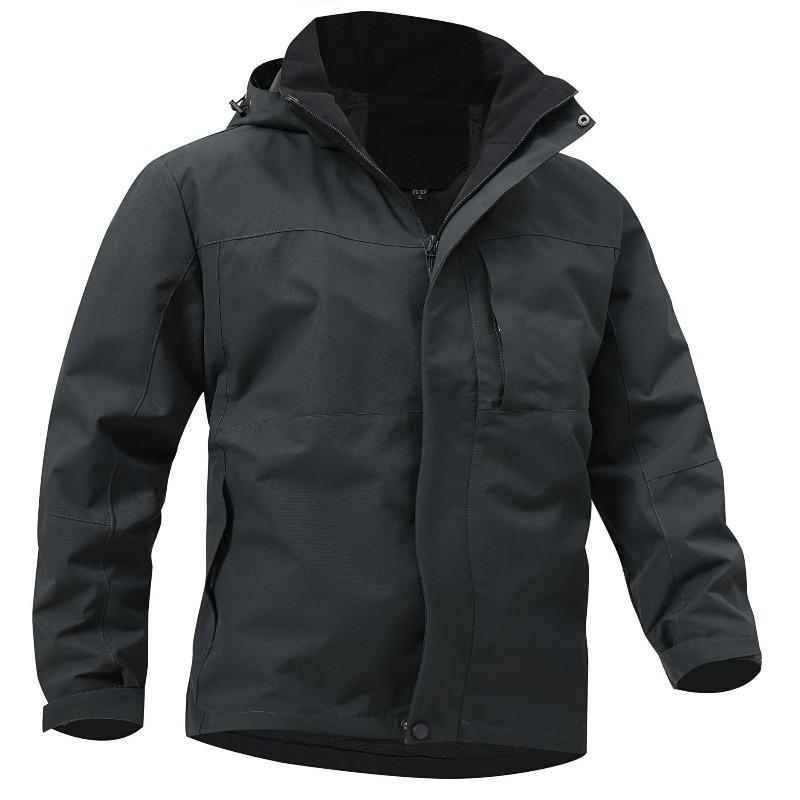 

Autumn Men s Ski Jacket Waterproof Raincoats Outdoor Sports Breathable Hooded Coats XXS сірий