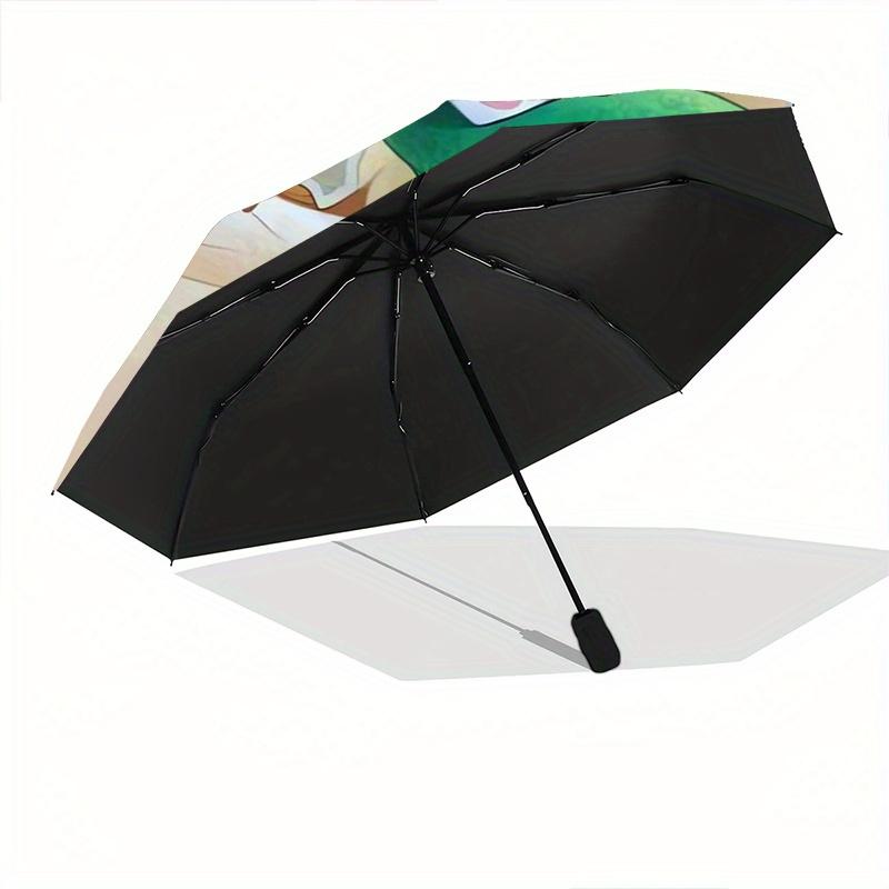 Christmas Chip 'n Dale Automatic 3-Fold Umbrella Design, Cute Cartoon Pattern, Portable Outdoor Umbrella, Perfect, Holiday Gift for Disney f