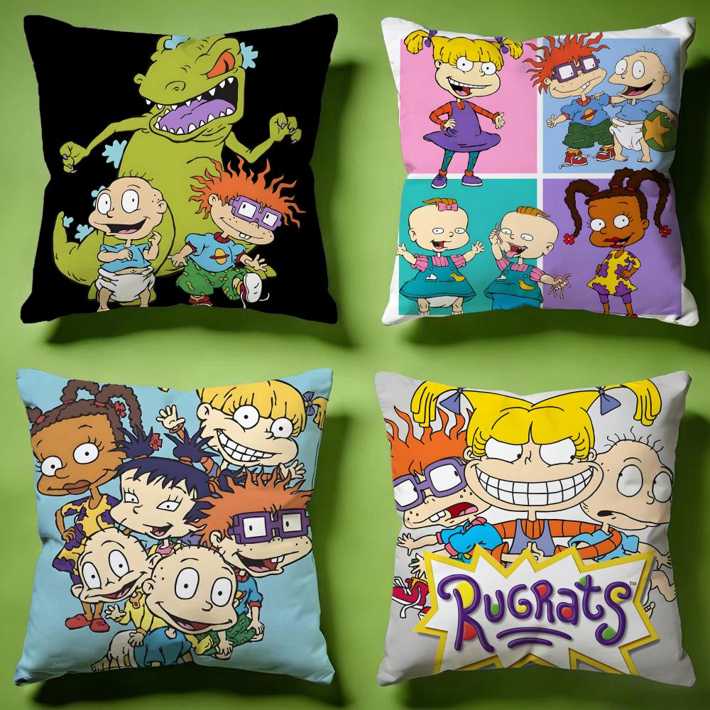 Trendy RRugratses Cushion Cover Versatile DoubleSided Pillow Case Fit for Sofa Bed Car Daily Decor