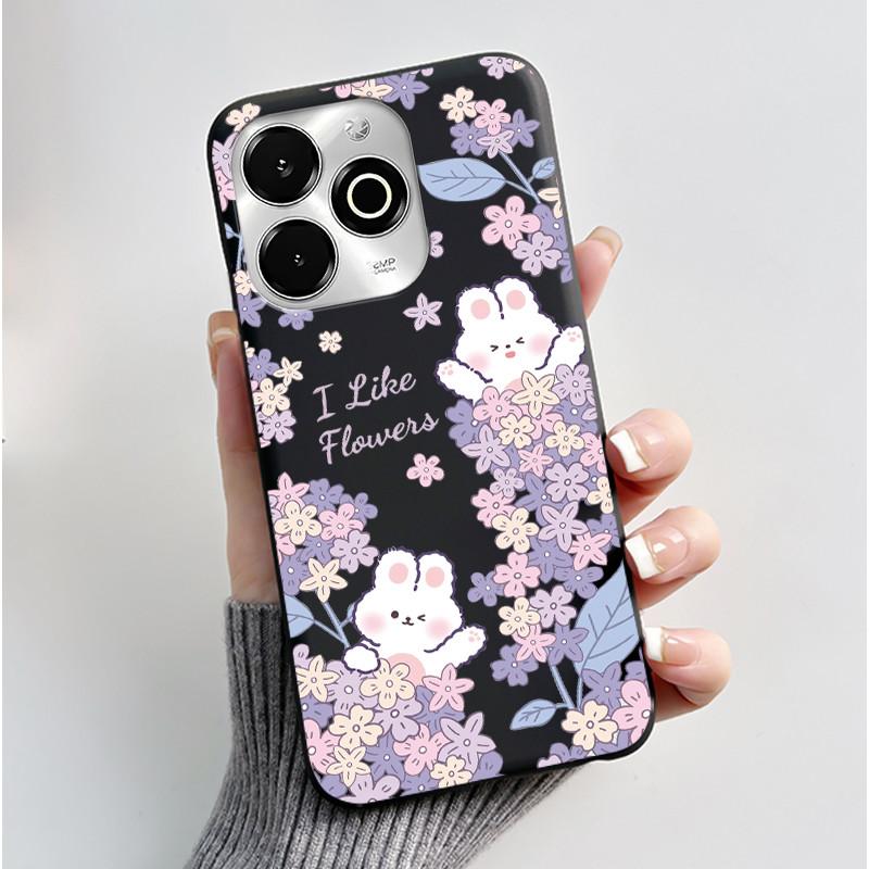 Phone Case For Umidigi G100X / G9X Case Luxury Cute Love Heart Rabbit Cartoon Funny Cover Black Soft Silicone Protective Casing