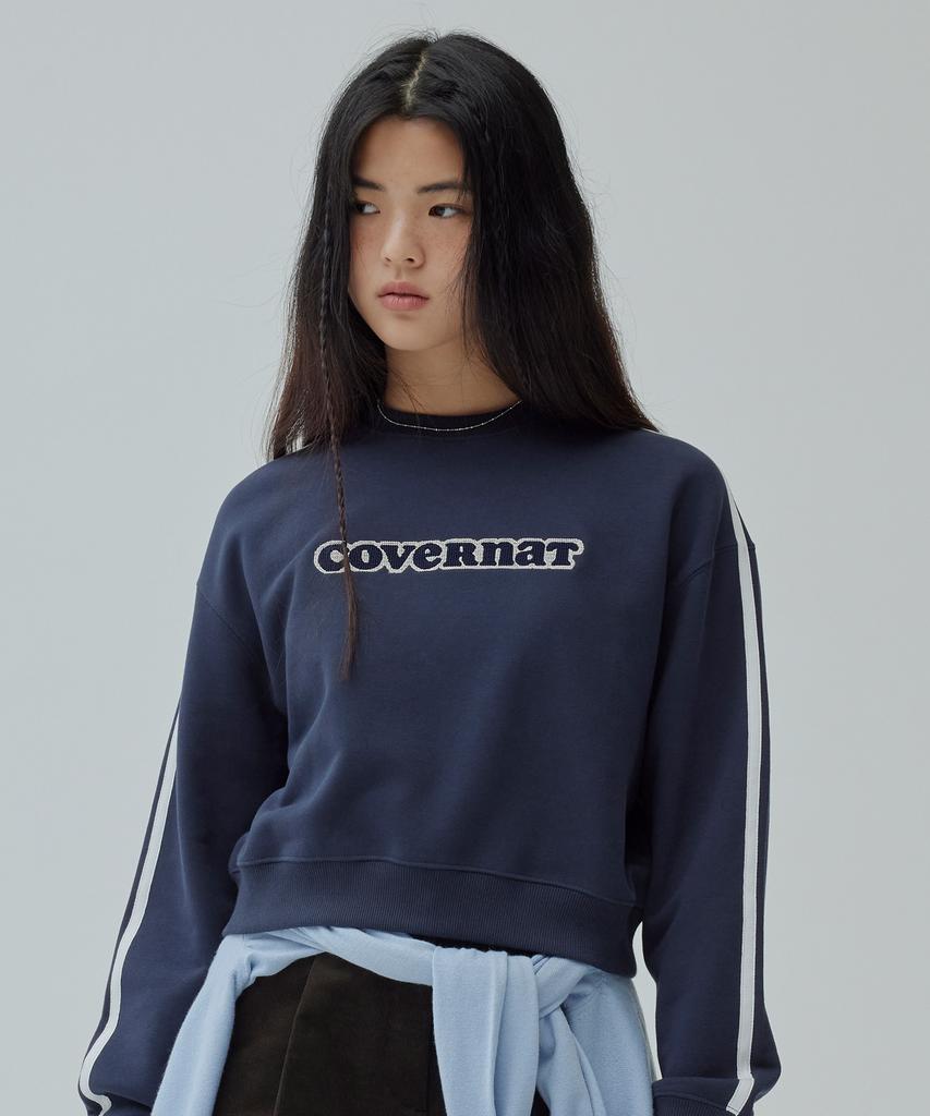 COVERNAT WOMAN Cooper Logo Lining Sweatshirt Navy