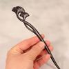 Exquisitely Carved Ebony & Sandalwood Hairpin - Ancient Chinese Style Accessory for Updos and Hanfu Headdress