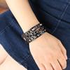 Multilayers Rock Spike Rivets Chain Bracelet Gothic Punk Wide Cuff Leather Bracelet Bangle Fashion Bracelet Jewelry