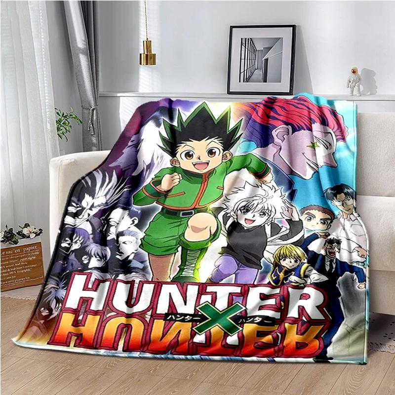 HUNTER X HUNTER Throw Blanket Anime Soft Cover Lightweight Warm Cartoon Blankets for Kidsroom bedroom