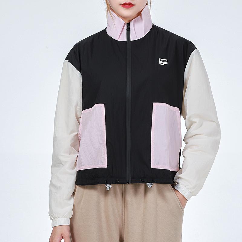 Puma Spalva Block Stand Collar Striukė Moteriška striukė Juoda 532726-01