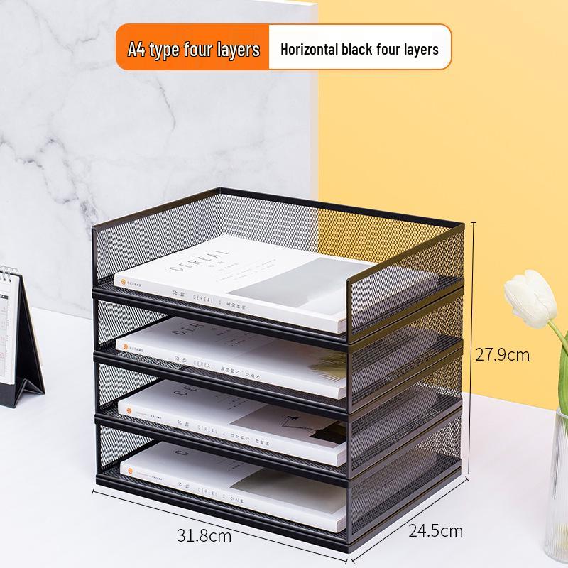 Desktop Multi-Layer Metal File and Book Organizer