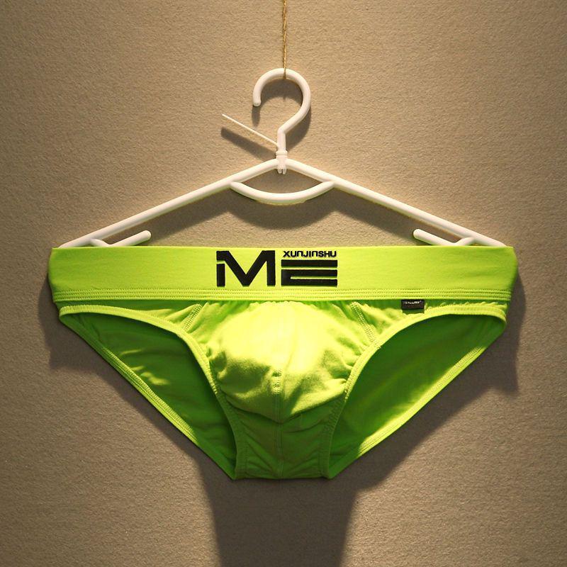 Men's Trendy Low-Rise Briefs - Sexy, Tight-Fitting Pure Cotton Underwear in Large Size (Green)