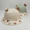 Korean Style Baby Fisherman Bucket Hat: Spring & Autumn Little Bear Design, Unisex, Cute Sun Protection for Babies