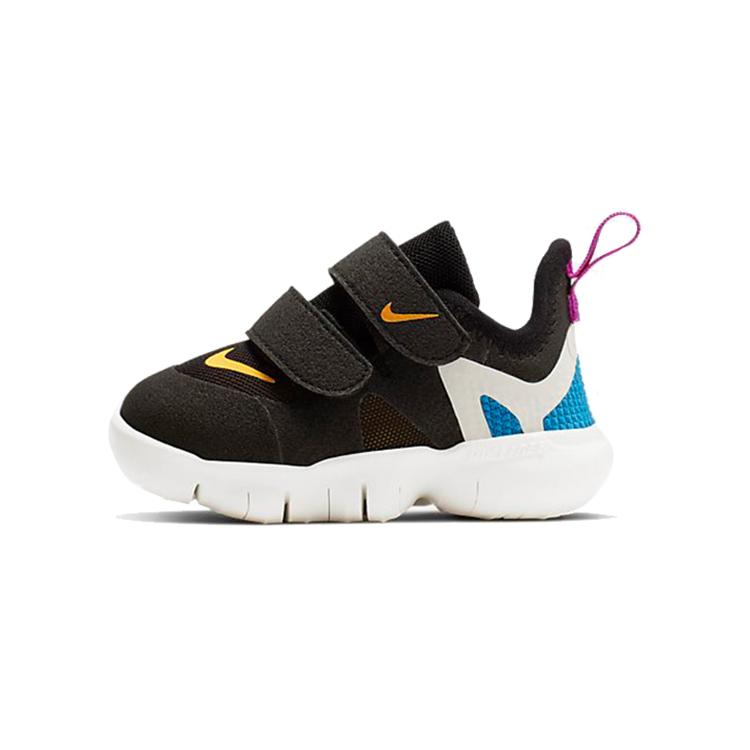 Nike Free RN 5.0 Low top Running Shoes Black Yellow Infant And Toddler AR4146-003 23.5