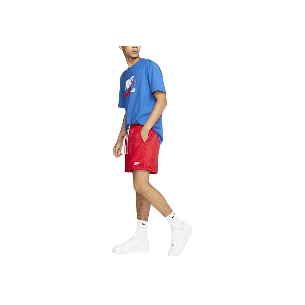 Nike Sportswear Logo Embroidered Drawstring Woven Shorts Men Bottoms University-Red AR2382-657