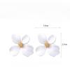 Colourful Korean Flower Earring for Women Girl Fashion Purple Earring Vintage Flower Shaped Ear Stud Wedding Party Jewelry Gift