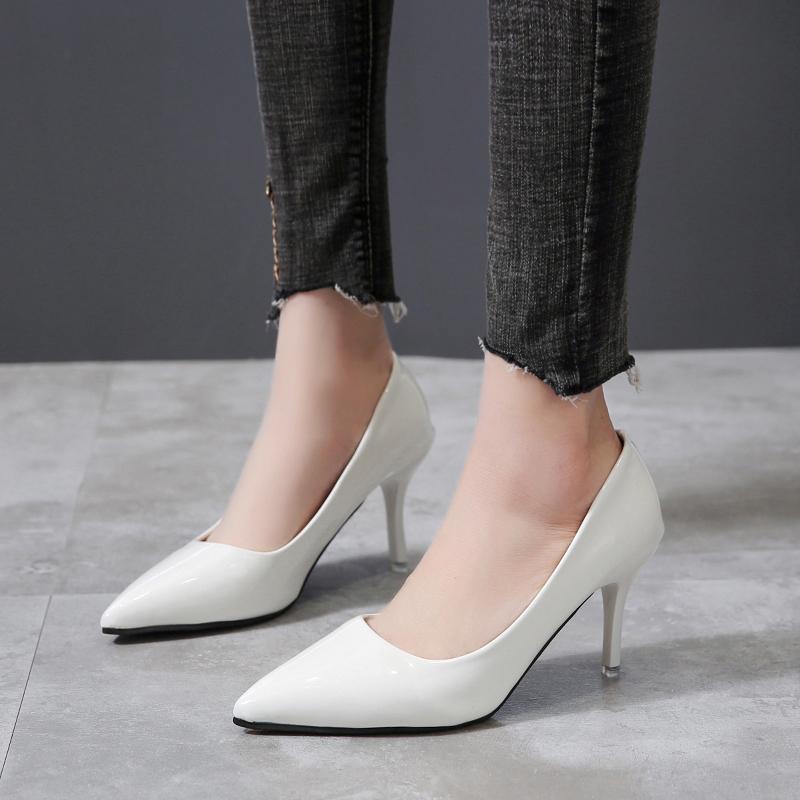 Fashion Aphixta 7cm Thin Heels Women Pumps Dress Classic Shoes Wedding Official Leisure Party Shoes Super Big Size 49 50 Plus Size